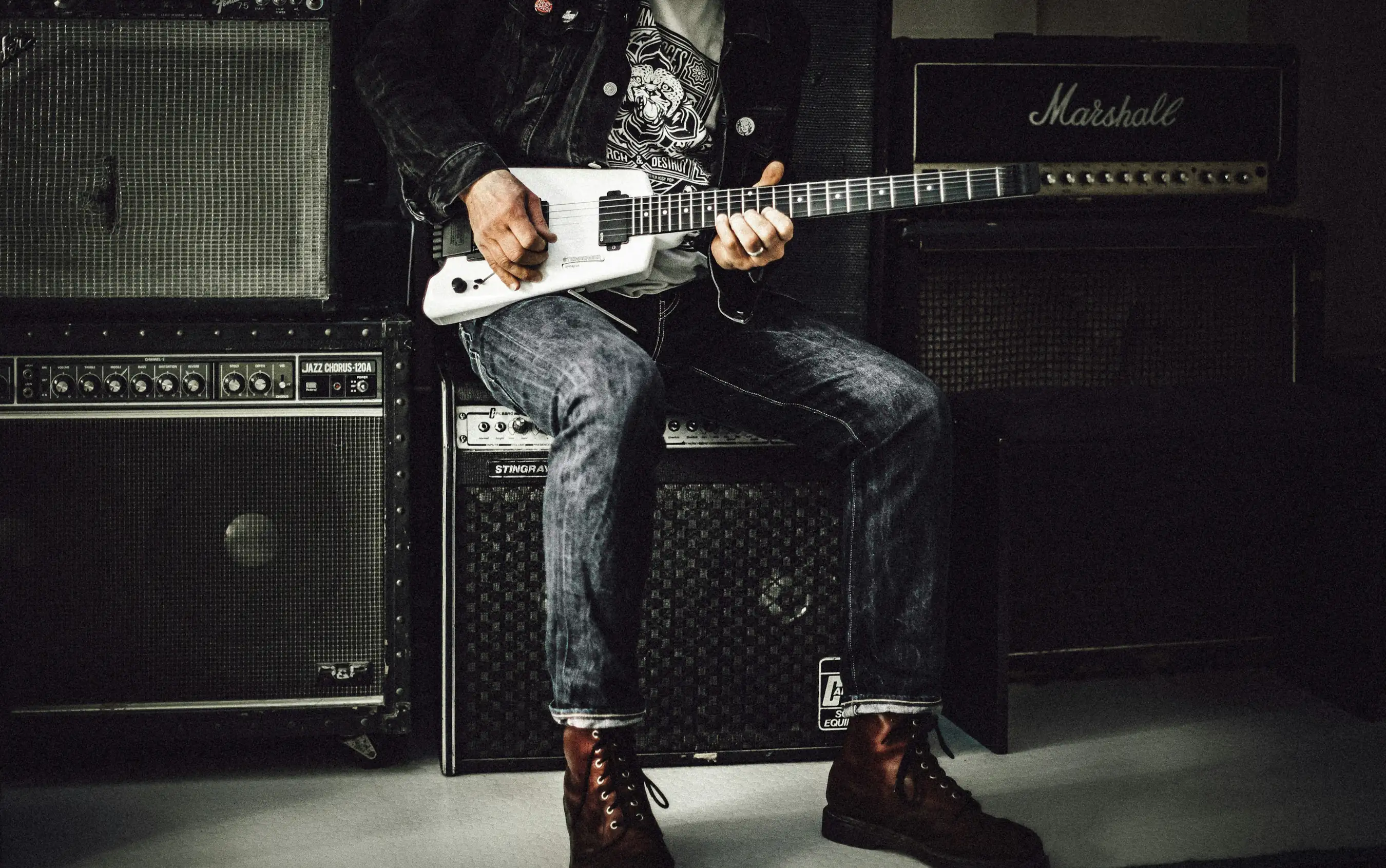 A guitarist playing